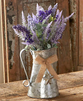 Distresed Metal Watering Can Vase, Vintage Style, Farmhouse Decor, Fixe galvanizado