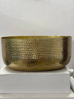 Metal Aluminium Hammered Ice Bucket Glossy Gold Finished Wine Chiller