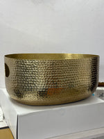 Metal Aluminium Hammered Ice Bucket Glossy Gold Finished Wine Chiller