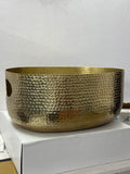 Metal Aluminium Hammered Ice Bucket Glossy Gold Finished Wine Chiller