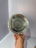 Silver-Plated Brass Tea Cup & Saucer Set — Handcrafted Floral Engraving (2-Piece)