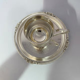Silver-Plated Brass Tea Cup & Saucer Set — Handcrafted Floral Engraving (2-Piece)