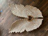 Handmade Cast Aluminum Silver Leaf Wall Art & Decorative Tray — 93cm Statement Piece