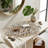 Handmade Cast Aluminum Silver Leaf Wall Art & Decorative Tray — 93cm Statement Piece