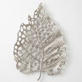 Handmade Cast Aluminum Silver Leaf Wall Art & Decorative Tray — 93cm Statement Piece