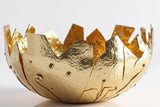 Luxury Gold Crown-Edge Aluminium Bowl – Handcrafted Sculptural Décor for Gifting & Center Tables