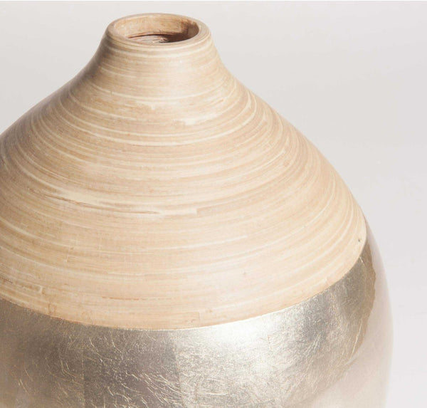 Bamboo Vase shiny Gold Finish