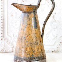 Distresed Metal Watering Can Vase, Vintage Style, Farmhouse Decor, Fixe galvanizado