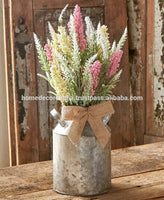 Distresed Metal Watering Can Vase, Vintage Style, Farmhouse Decor, Fixe galvanizado