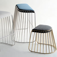 Gold Plated Metal iron Steel Bar Counter Stool Chair Small Medium large tabouret stoel Bride Veil shape