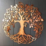 عنصر ديكور جداري من ورق البحر الحديدي، عنصر ديكور جداري على شكل شجرة بتصميم فريد