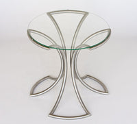 Round Side metal and glass coffee table