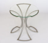 Round Side metal and glass coffee table