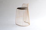 Gold Plated Metal iron Steel Bar Counter Stool Chair Small Medium large tabouret stoel Bride Veil shape