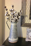 Distresed Metal Watering Can Vase, Vintage Style, Farmhouse Decor, Fixe galvanizado