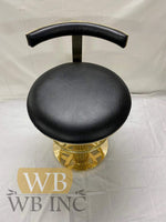 مقعد بار مصنوع من النحاس المعدني، لمسة نهائية مصقولة مع مقعد جلدي ذهبي مكون من 4 قطع