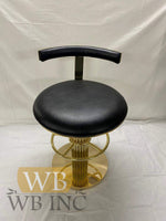 Metal Brass Made Bar stool Polished finish with leather seat gold lot of 4pcs