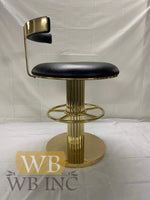 Metal Brass Made Bar stool Polished finish with leather seat gold lot of 4pcs